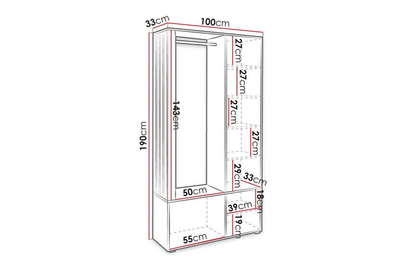 Rosehall Highboard NO_BRAND White - Säilytys - Kaappi - Säilytyskaappi