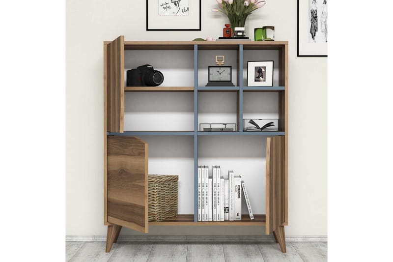 Säilytyskaappi Amtorp 100 cm - Ruskea/Sininen - Säilytys - Kaappi - Säilytyskaappi