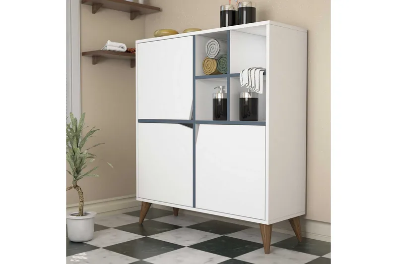 Säilytyskaappi Amtorp 100 cm, Valkoinen/Sininen