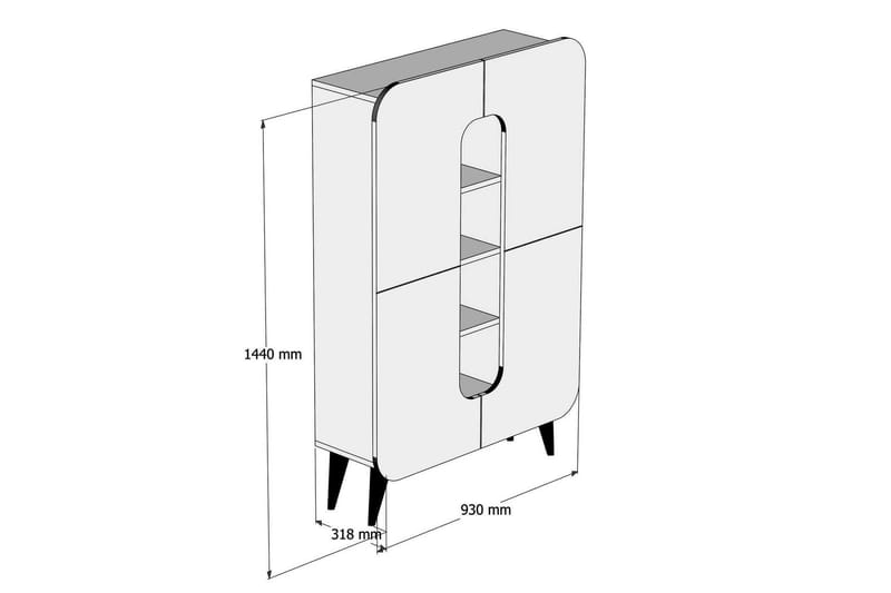 Säilytyskaappi Amtorp 108 cm - Ruskea/Sininen - Säilytyskaappi