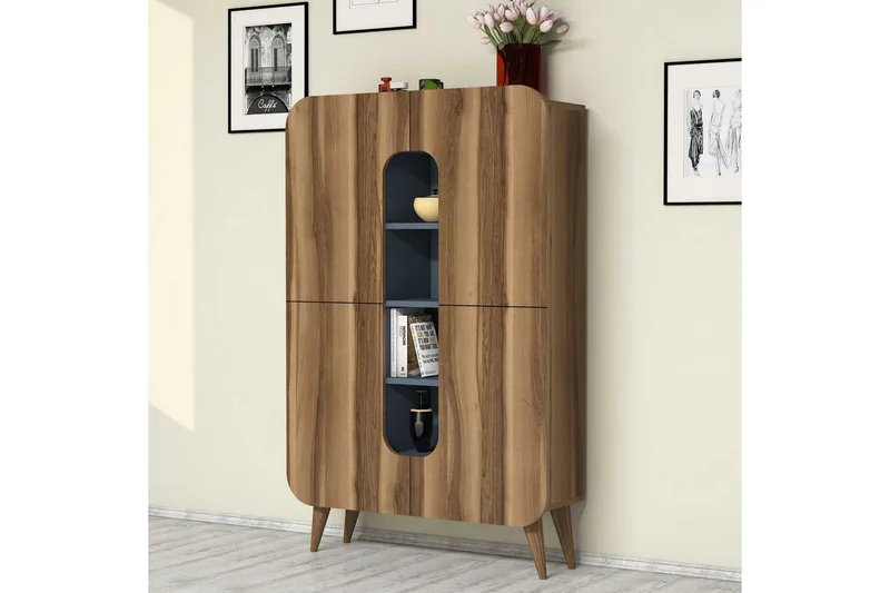 Säilytyskaappi Amtorp 108 cm - Ruskea/Sininen - Säilytys - Kaappi - Säilytyskaappi