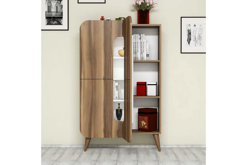 Säilytyskaappi Amtorp 108 cm - Ruskea/Valkoinen - Säilytys - Kaappi - Säilytyskaappi