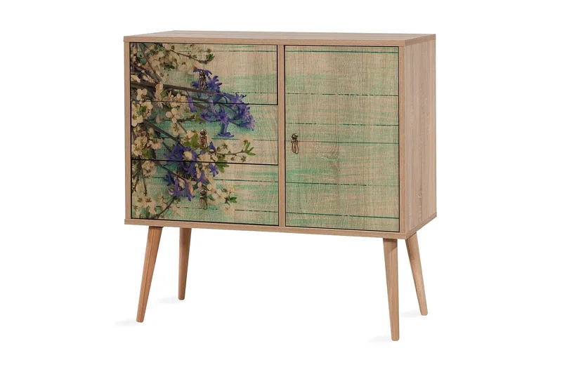 Säilytyskaappi Dirk Kirsikankukka, Vihreä/Ruskea