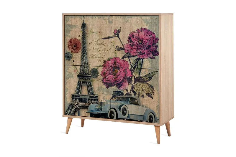 Säilytyskaappi Gillberga 111 cm, Ruskea/Monivärinen