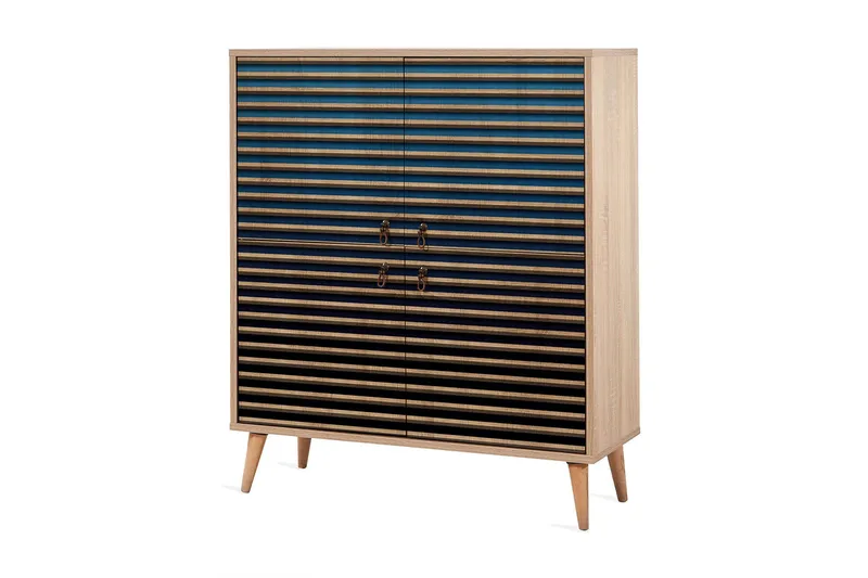 Säilytyskaappi Gillberga 111 cm - Ruskea/Sininen - Säilytys - Kaappi - Säilytyskaappi