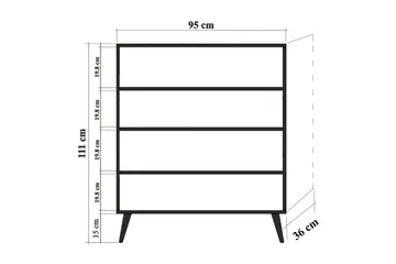 Säilytyskaappi Gillberga 111 cm - Ruskea/Sininen - Säilytys - Kaappi - Säilytyskaappi