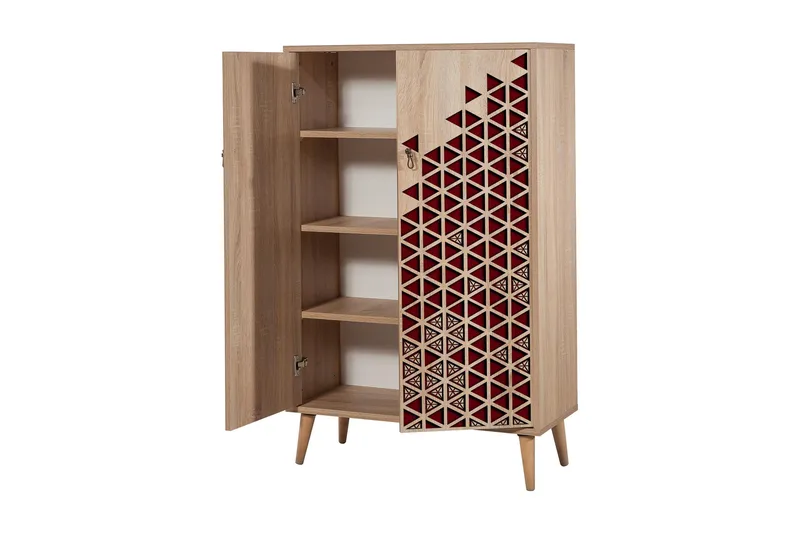 Säilytyskaappi Gillberga 80 cm - Ruskea/Punainen - Säilytys - Kaappi - Säilytyskaappi