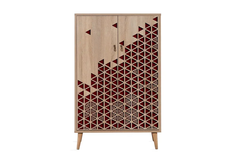 Säilytyskaappi Gillberga 80 cm - Ruskea/Punainen - Säilytys - Vaatesäilytys - Vaatekaappi
