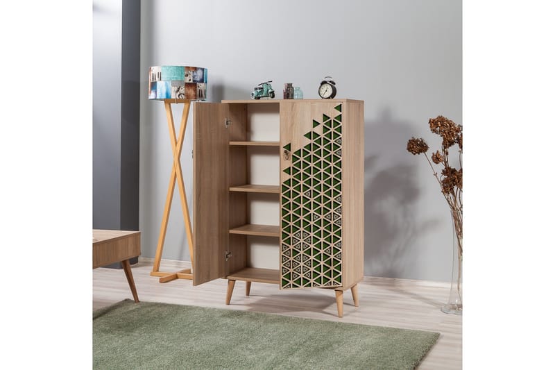 Säilytyskaappi Gillberga 80 cm - Ruskea/Vihreä - Säilytys - Kaappi - Säilytyskaappi