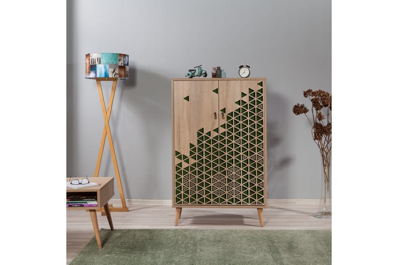 Säilytyskaappi Gillberga 80 cm - Ruskea/Vihreä - Säilytys - Kaappi - Säilytyskaappi