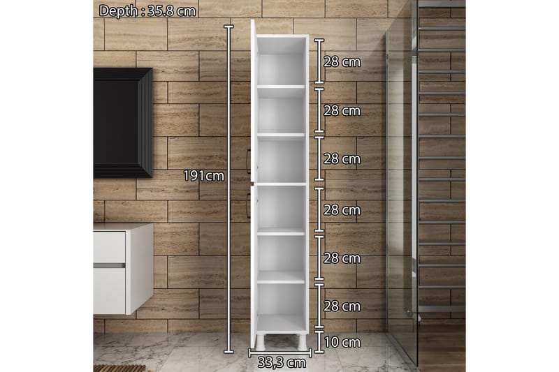 Säilytyskaappi Gunnilvallen - Valkoinen - Säilytys - Kaappi - Säilytyskaappi