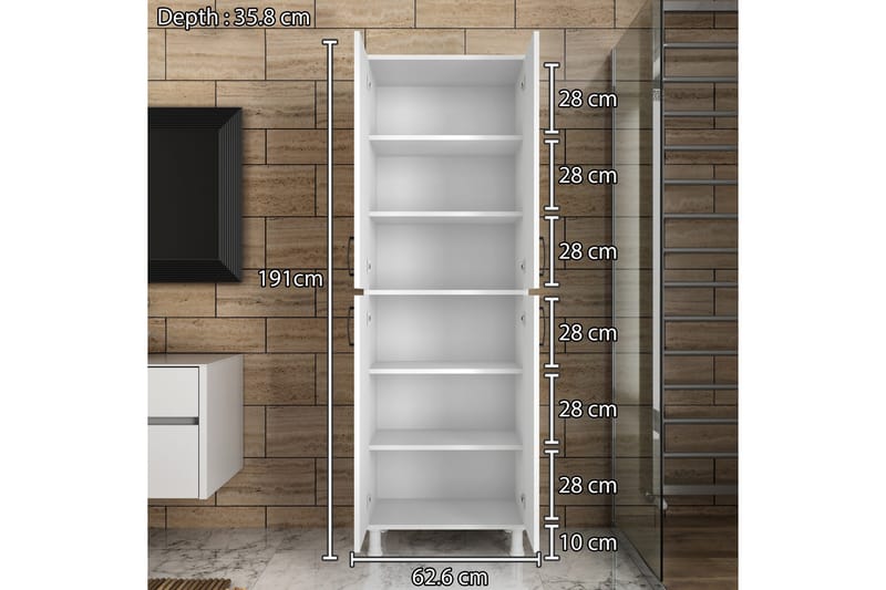 Säilytyskaappi Gunnilvallen - Valkoinen - Säilytys - Kaappi - Säilytyskaappi