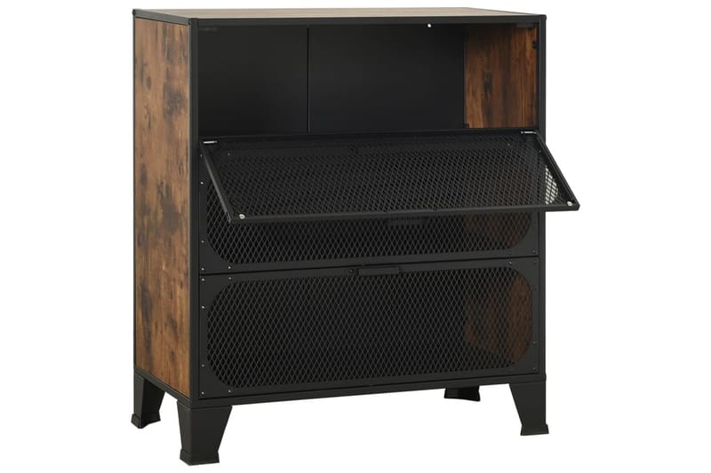 Säilytyskaappi rustiikkinen ruskea 72x36x82 cm metalli ja MD - Ruskea - Säilytys - Kaappi - Säilytyskaappi