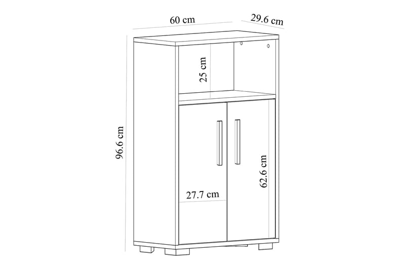 Säilytyskaappi Urgby 60x96,6 cm - Valkoinen - Säilytys - Kaappi - Säilytyskaappi