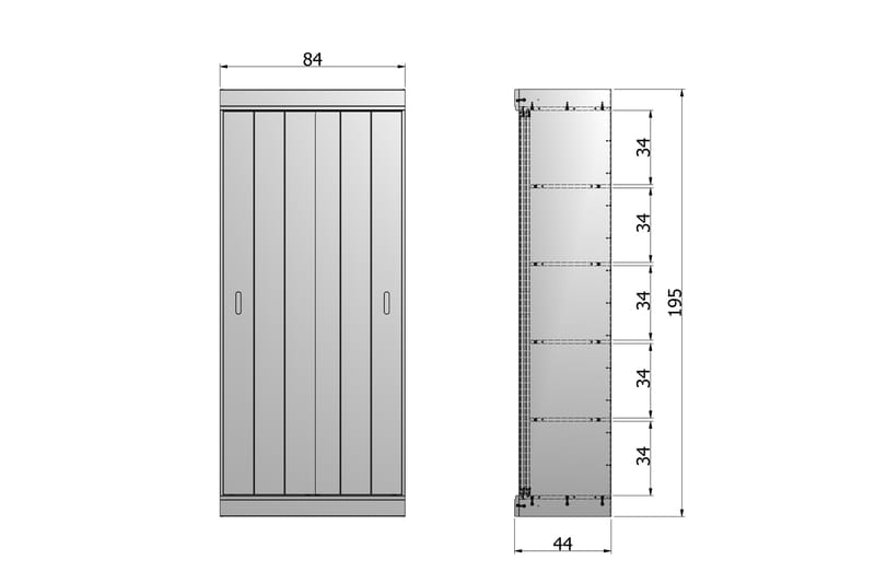 Säilytyskaappi Venkata 85 cm - Valkoinen Mänty - Säilytys - Kaappi - Säilytyskaappi