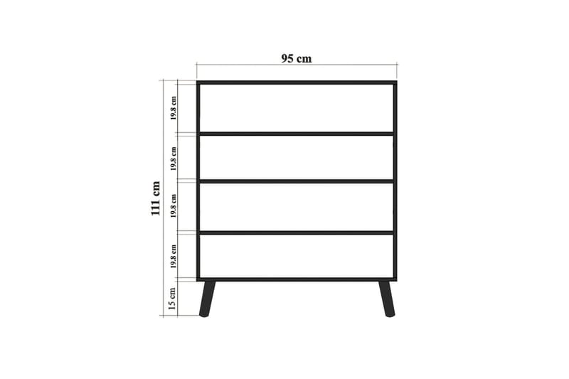 Sakarya Highboard 95x111 cm Monivärinen - Hanah Home - Säilytys - Kaappi - Säilytyskaappi