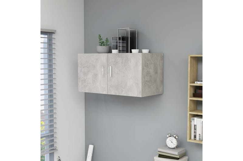 Seinäkaappi betoninharmaa 80x39x40 cm lastulevy - Harmaa - Säilytys - Kaappi - Säilytyskaappi