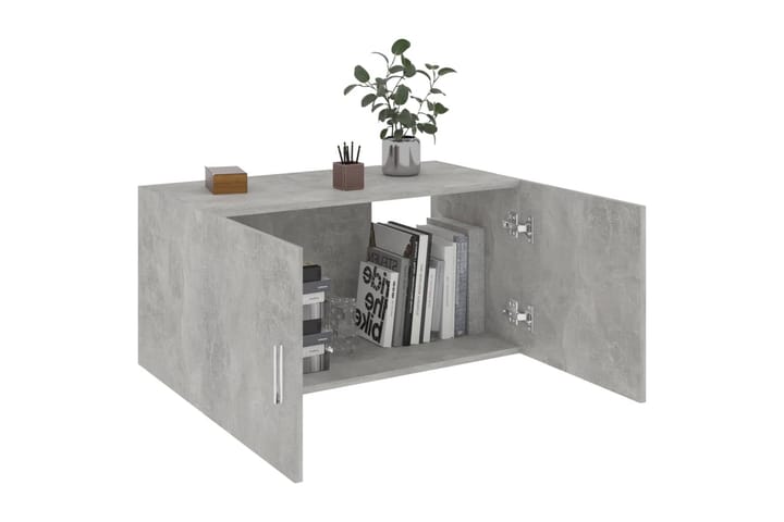 Seinäkaappi betoninharmaa 80x39x40 cm lastulevy - Harmaa - Keittiökaappi - Säilytyskaappi