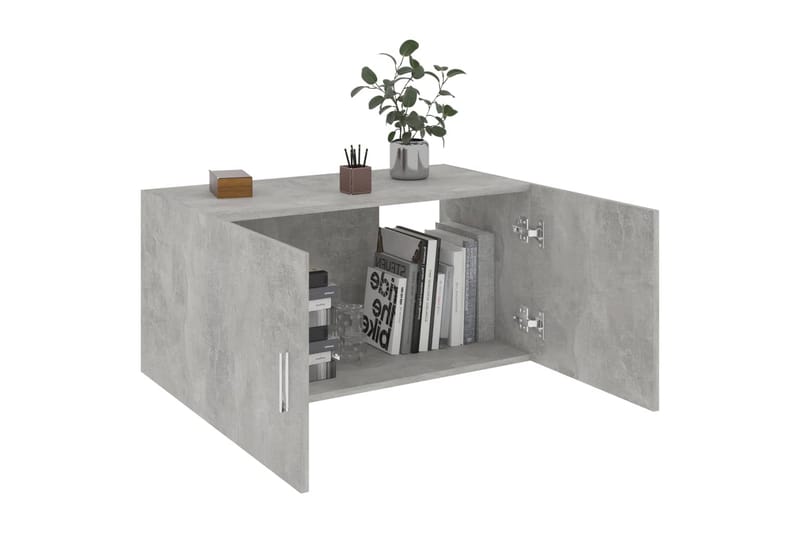 Seinäkaappi betoninharmaa 80x39x40 cm lastulevy - Harmaa - Säilytys - Kaappi - Säilytyskaappi