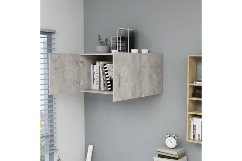 Seinäkaappi betoninharmaa 80x39x40 cm lastulevy - Harmaa - Säilytys - Kaappi - Säilytyskaappi