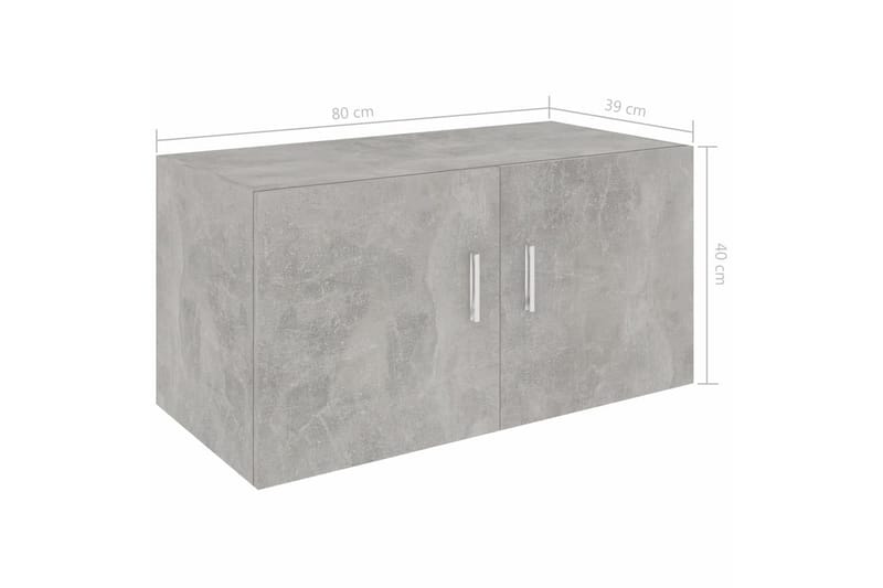 Seinäkaappi betoninharmaa 80x39x40 cm lastulevy - Harmaa - Säilytys - Kaappi - Säilytyskaappi