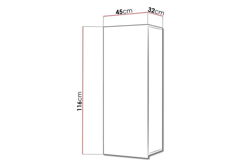 Seinäkaappi Frick 45 cm Pysty - Puu - Säilytyskaappi