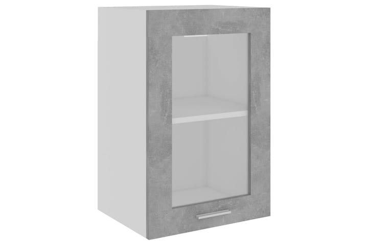 Seinäkaappi lasilla betoninharmaa 40x31x60 cm lastulevy - Harmaa - Keittiökaappi - Säilytyskaappi