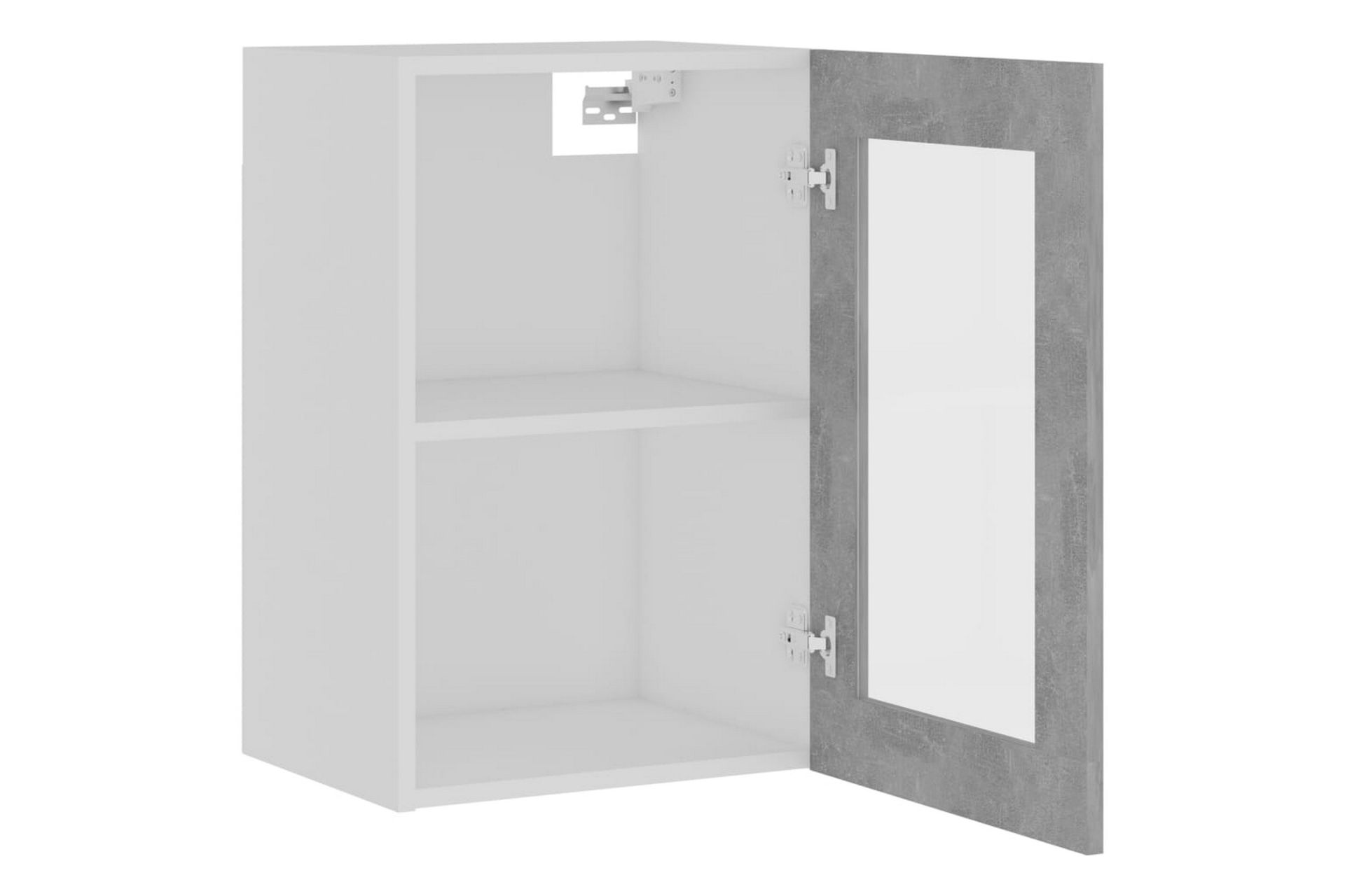 Seinäkaappi lasilla betoninharmaa 40x31x60 cm lastulevy - Harmaa - Säilytys - Kaappi - Säilytyskaappi