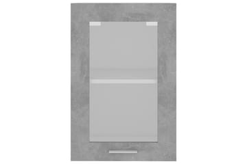 Seinäkaappi lasilla betoninharmaa 40x31x60 cm lastulevy - Harmaa - Säilytys - Kaappi - Säilytyskaappi