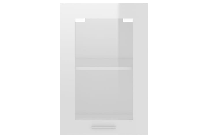 Seinäkaappi lasilla korkeakiilto valkoinen 40x31x60 cm - Valkoinen - Keittiökaappi - Säilytyskaappi