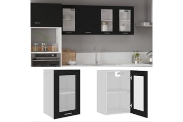 Seinäkaappi lasilla musta 40x31x60 cm lastulevy - Musta - Säilytys - Kaappi - Säilytyskaappi