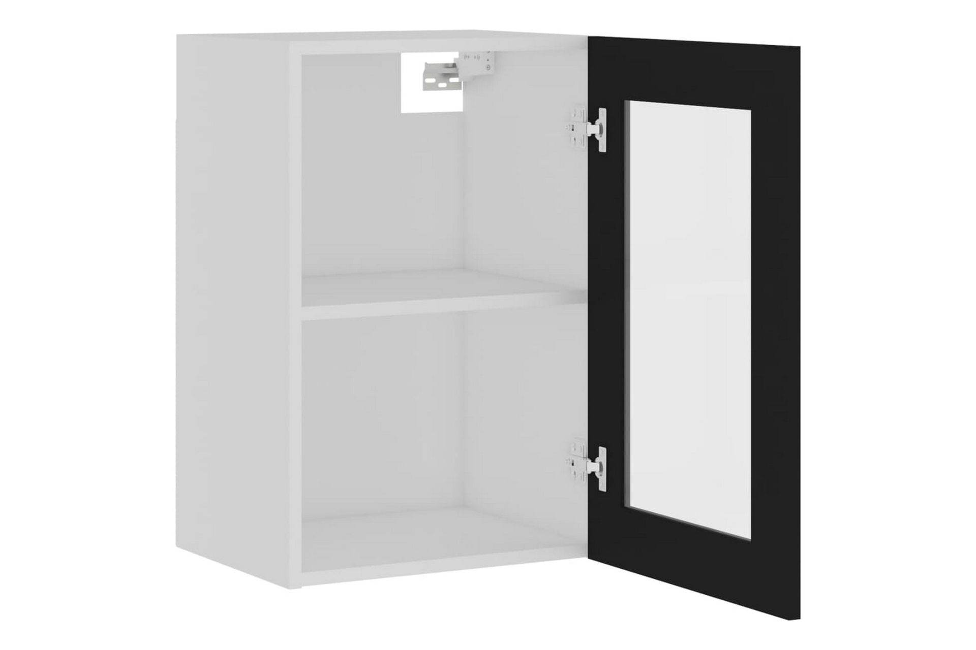 Seinäkaappi lasilla musta 40x31x60 cm lastulevy - Musta - Säilytys - Kaappi - Säilytyskaappi