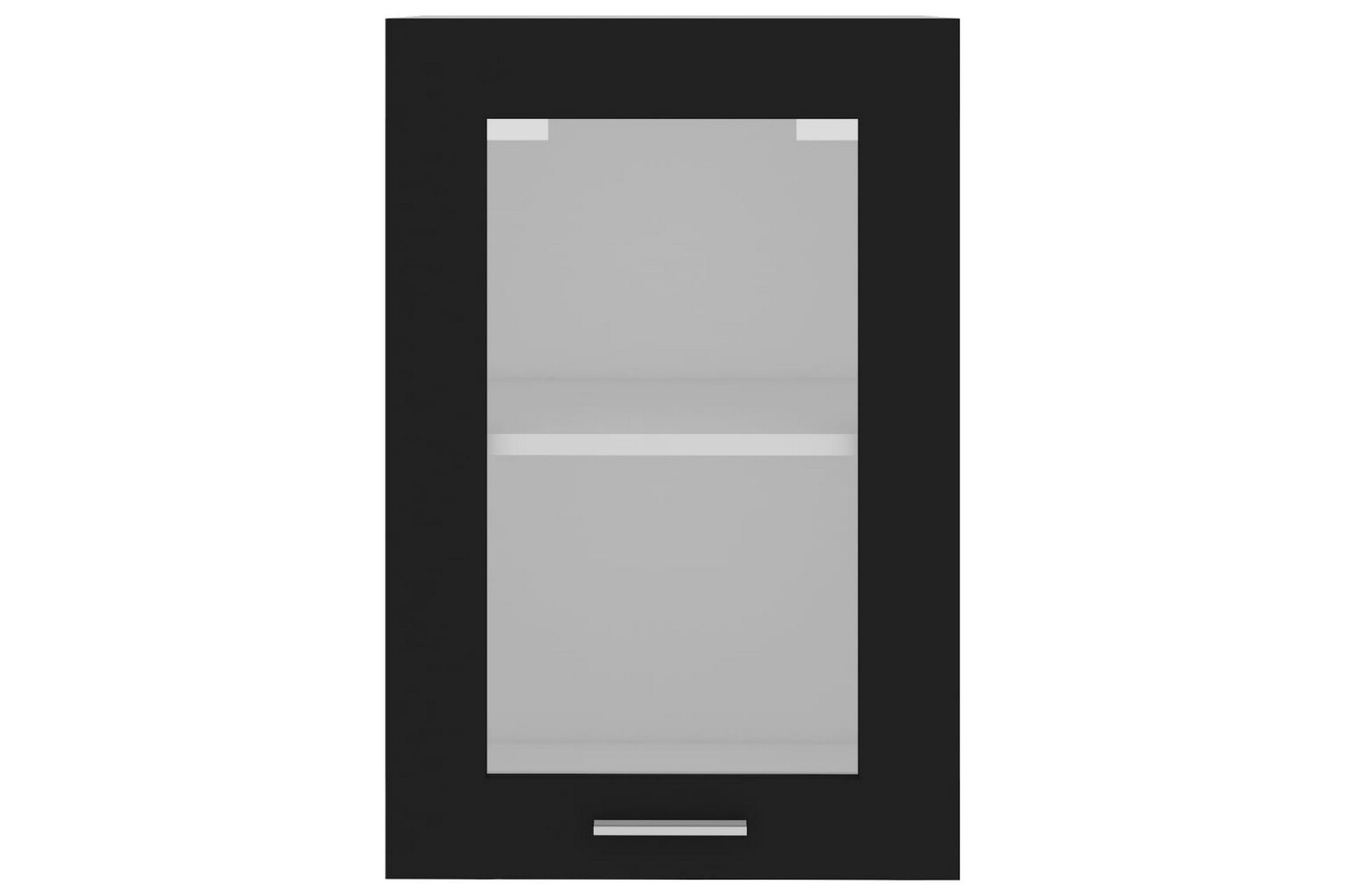 Seinäkaappi lasilla musta 40x31x60 cm lastulevy - Musta - Säilytys - Kaappi - Säilytyskaappi