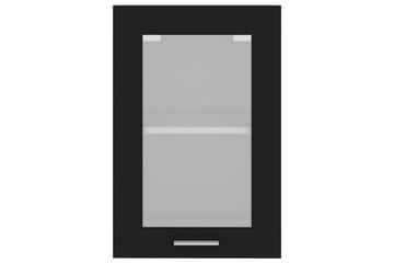 Seinäkaappi lasilla musta 40x31x60 cm lastulevy - Musta - Säilytys - Kaappi - Säilytyskaappi