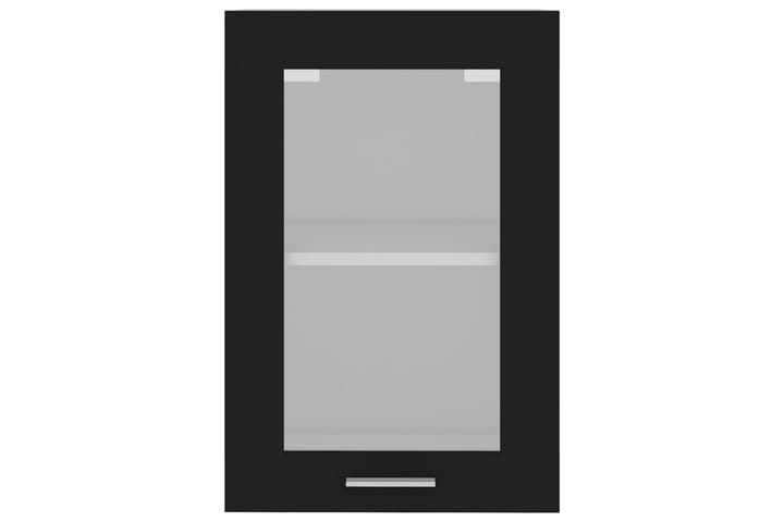 Seinäkaappi lasilla musta 40x31x60 cm lastulevy - Musta - Säilytyskaappi - Keittiökaappi