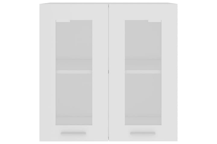 Seinäkaappi lasilla valkoinen 60x31x60 cm lastulevy - Valkoinen - Keittiökaappi - Säilytyskaappi