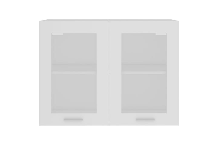 Seinäkaappi lasilla valkoinen 80x31x60 cm lastulevy - Valkoinen - Keittiökaappi - Säilytyskaappi