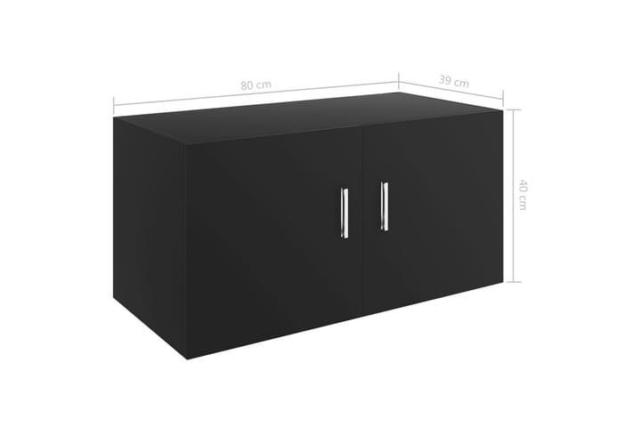 Seinäkaappi musta 80x39x40 cm lastulevy - Musta - Keittiökaappi - Säilytyskaappi