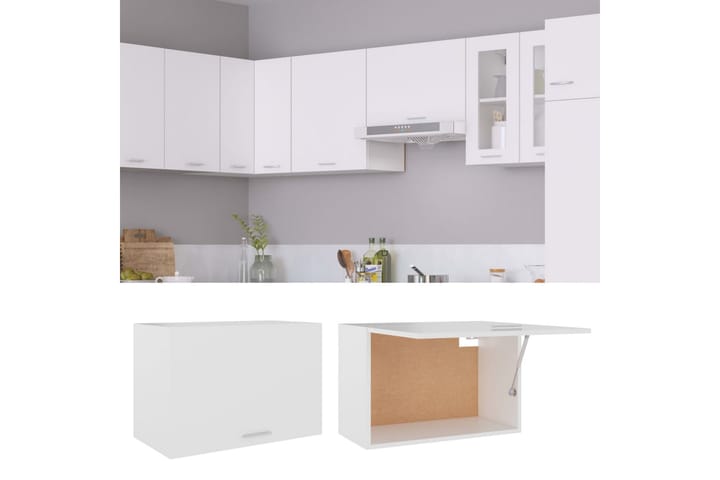 Seinäkaappi valkoinen 60x31x40 cm lastulevy - Valkoinen - Keittiökaappi - Säilytyskaappi