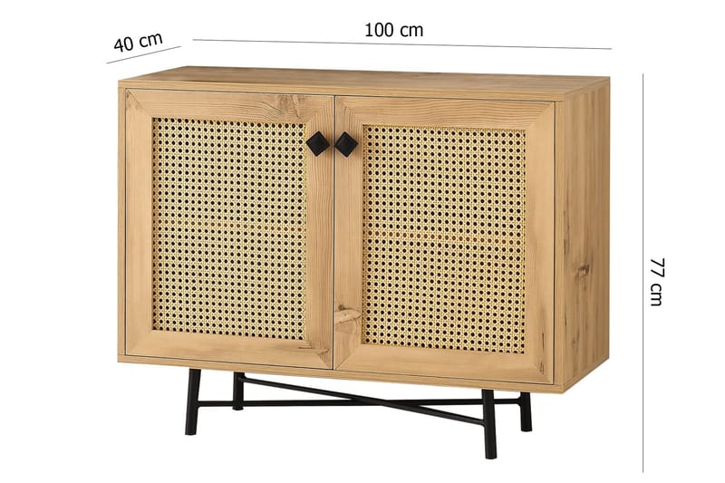 Senkki 40x100 cm - Luonnonväri/Musta - Säilytys - Kaappi - Säilytyskaappi