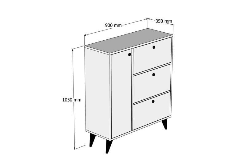 Skoskåp Miltar 35x90 cm - Luonnonväri - Säilytys - Kaappi - Säilytyskaappi