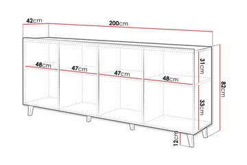 Strontian Highboard Scandinavian Choice Black - Säilytys - Kaappi - Säilytyskaappi