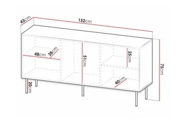 Strontian Highboard Scandinavian Choice Black - Säilytys - Kaappi - Säilytyskaappi