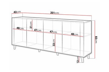 Strontian Highboard Scandinavian Choice Black - Säilytys - Kaappi - Säilytyskaappi