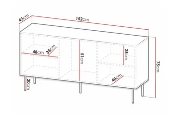 Strontian Highboard Scandinavian Choice Black - Säilytys - Kaappi - Säilytyskaappi
