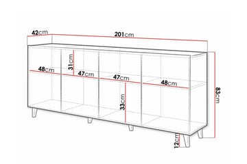 Strontian Highboard Scandinavian Choice Black - Säilytys - Kaappi - Säilytyskaappi
