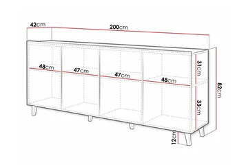 Strontian Highboard Scandinavian Choice Black - Säilytys - Kaappi - Säilytyskaappi