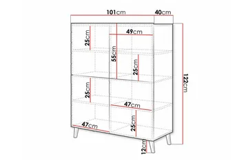 Strontian Highboard Scandinavian Choice Black - Säilytys - Kaappi - Säilytyskaappi