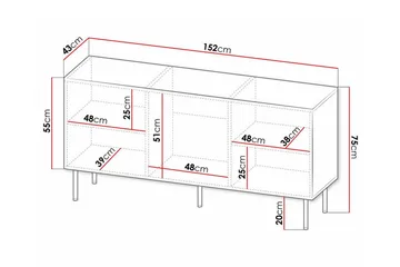 Strontian Highboard Scandinavian Choice Black - Säilytys - Kaappi - Säilytyskaappi