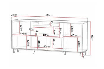 Strontian Highboard Scandinavian Choice Grey - Säilytys - Kaappi - Säilytyskaappi